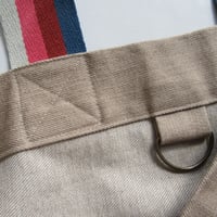 Image 10 of One-of-A-Kind Large Tote Bag with Stripe Handles. Boro Upcycled Oatmeal Denim 007-1