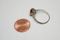 Image 4 of Art Deco 14k White Gold Filigree Solitaire Ring with Madeira Citrine