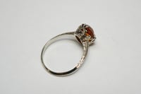 Image 7 of Art Deco 14k White Gold Filigree Solitaire Ring with Madeira Citrine