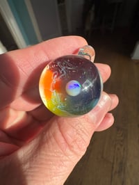 Image 4 of White and black mushroom Pendy with rainbow opal gazer cap