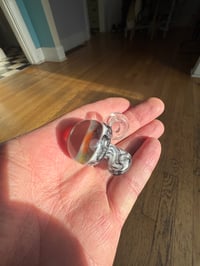 Image 5 of White and black mushroom Pendy with rainbow opal gazer cap