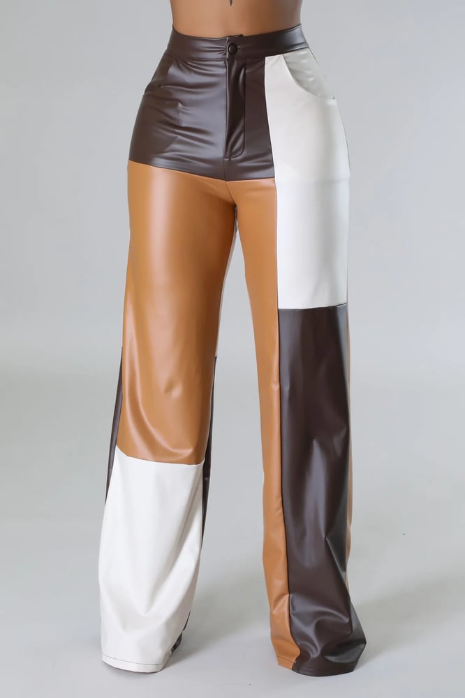 Image of COCOA FAUX LEATHER PANTS