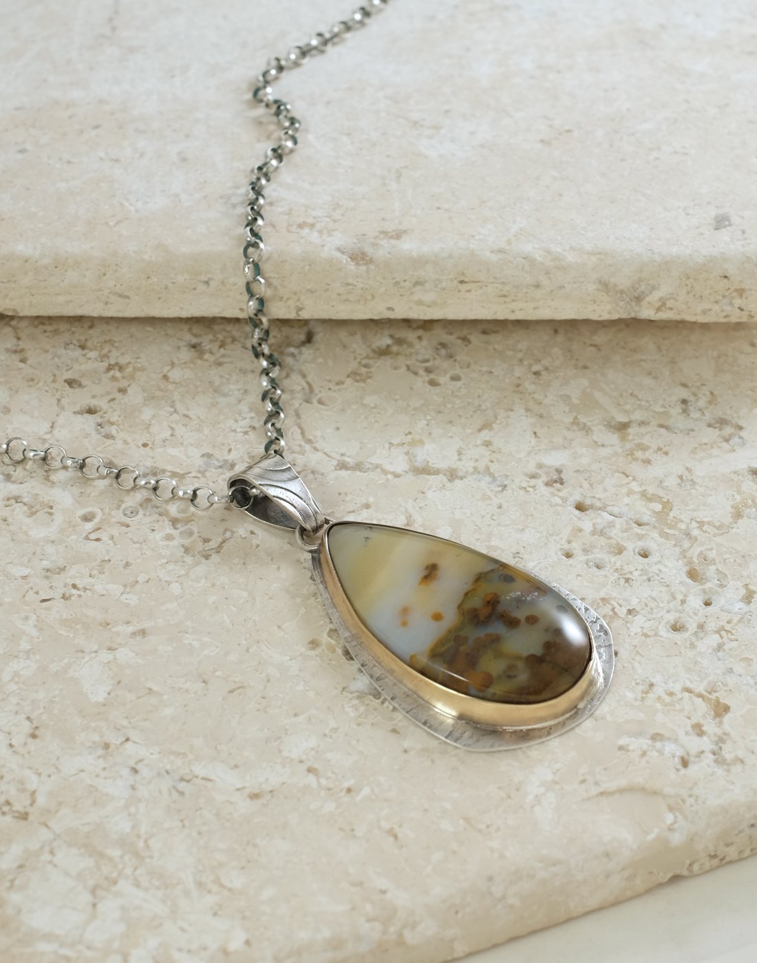 Image of Polka Dot Agate & Sterling 