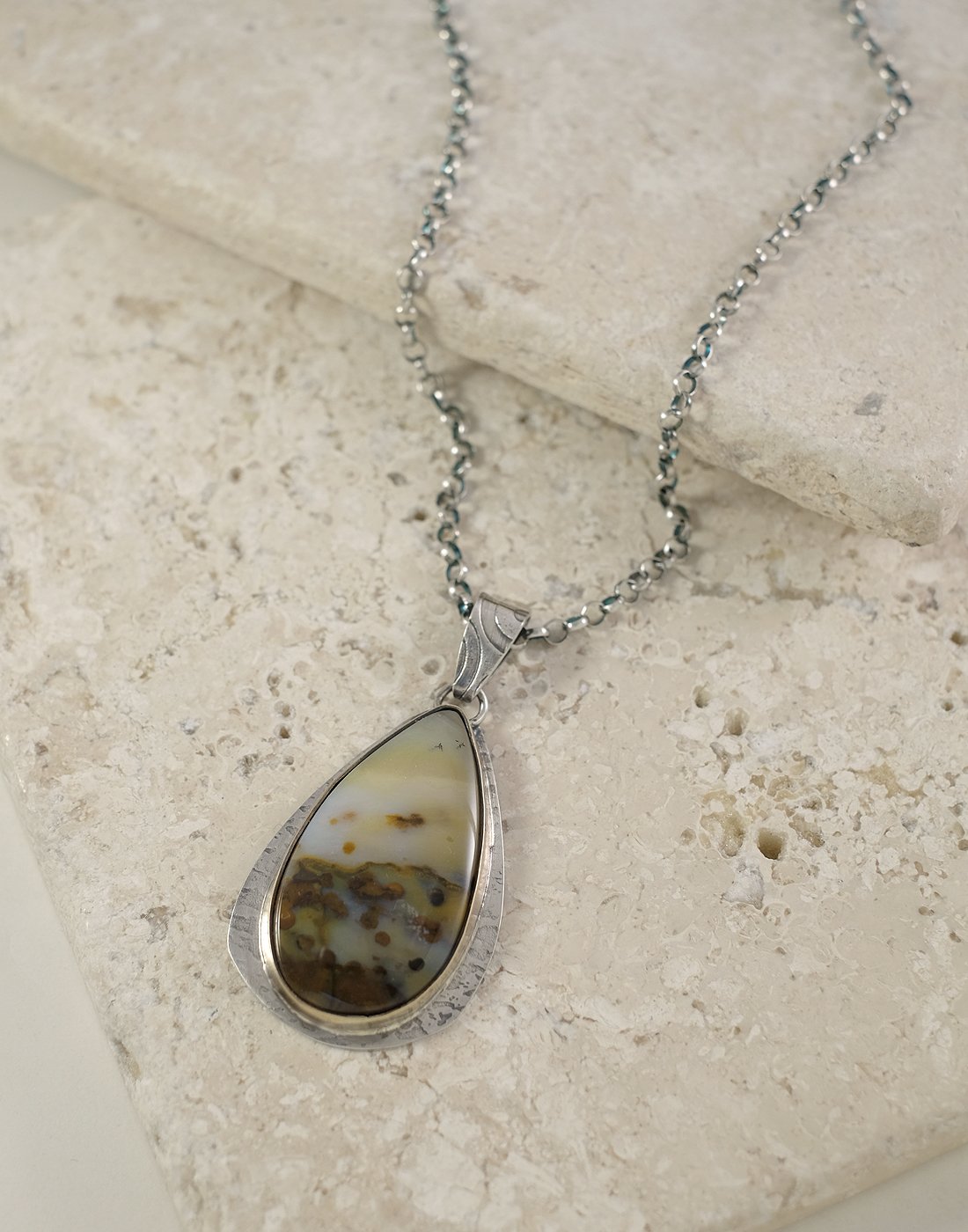 Image of Polka Dot Agate & Sterling