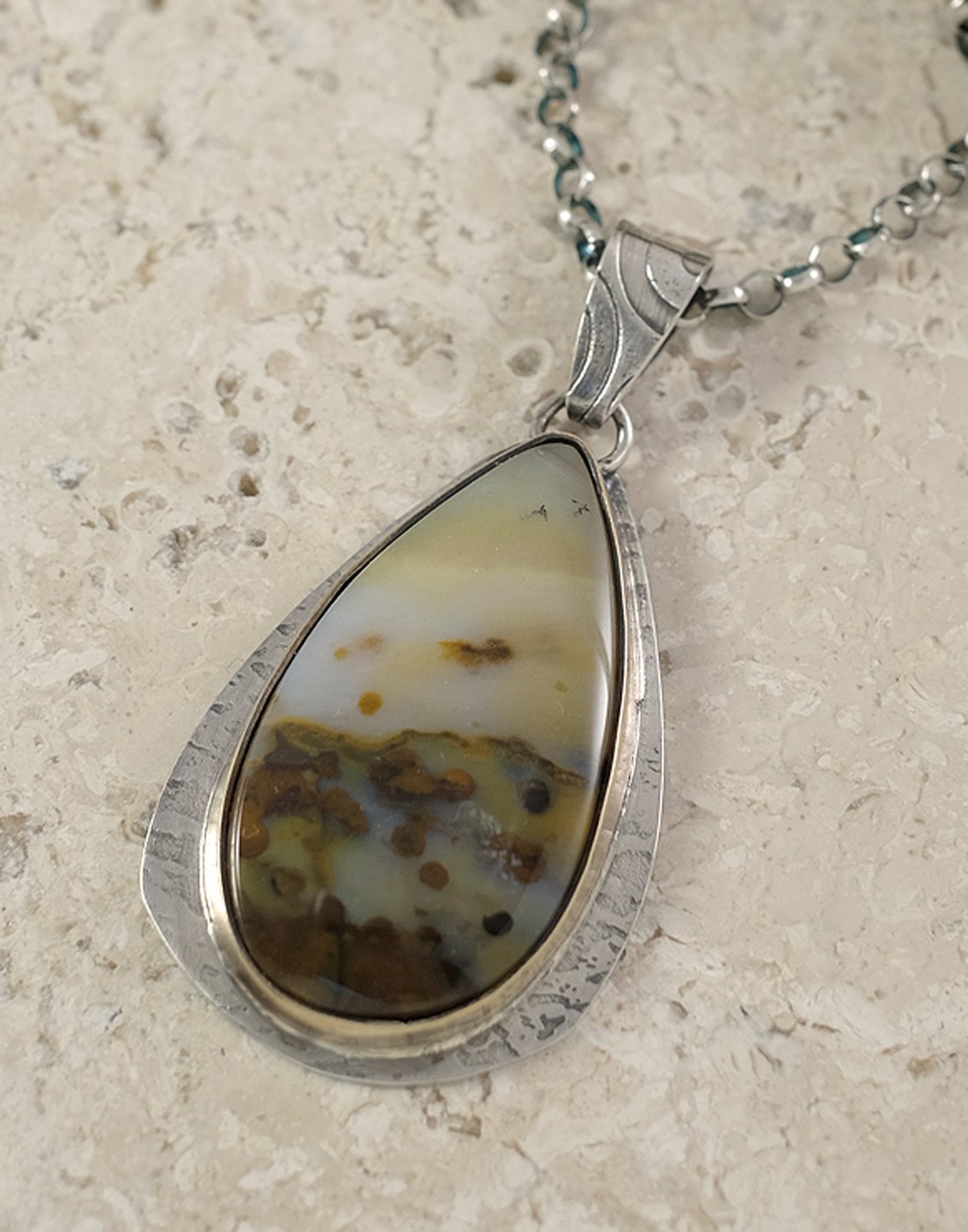 Image of Polka Dot Agate & Sterling 