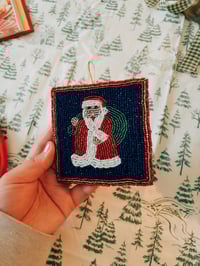 Image 2 of beaded Santa ornament
