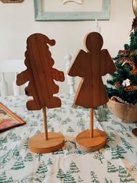 Image 2 of wooden Santa and Angel