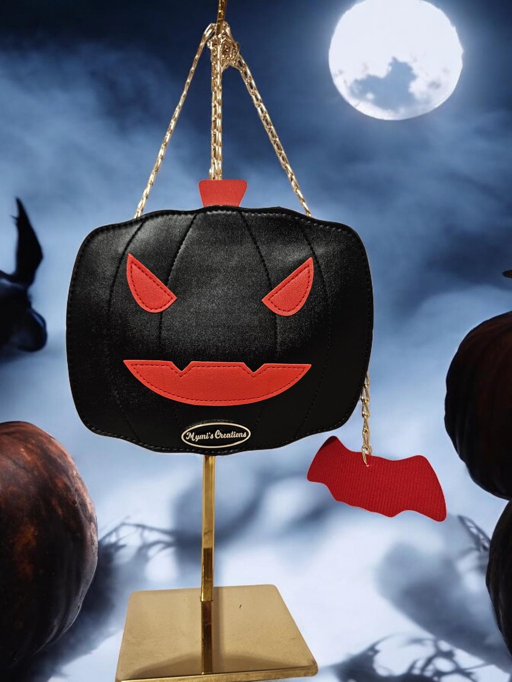 Image of Halloween pumpkin crossbody bag purse handbag seasonal bag gifts for her Mother's Day