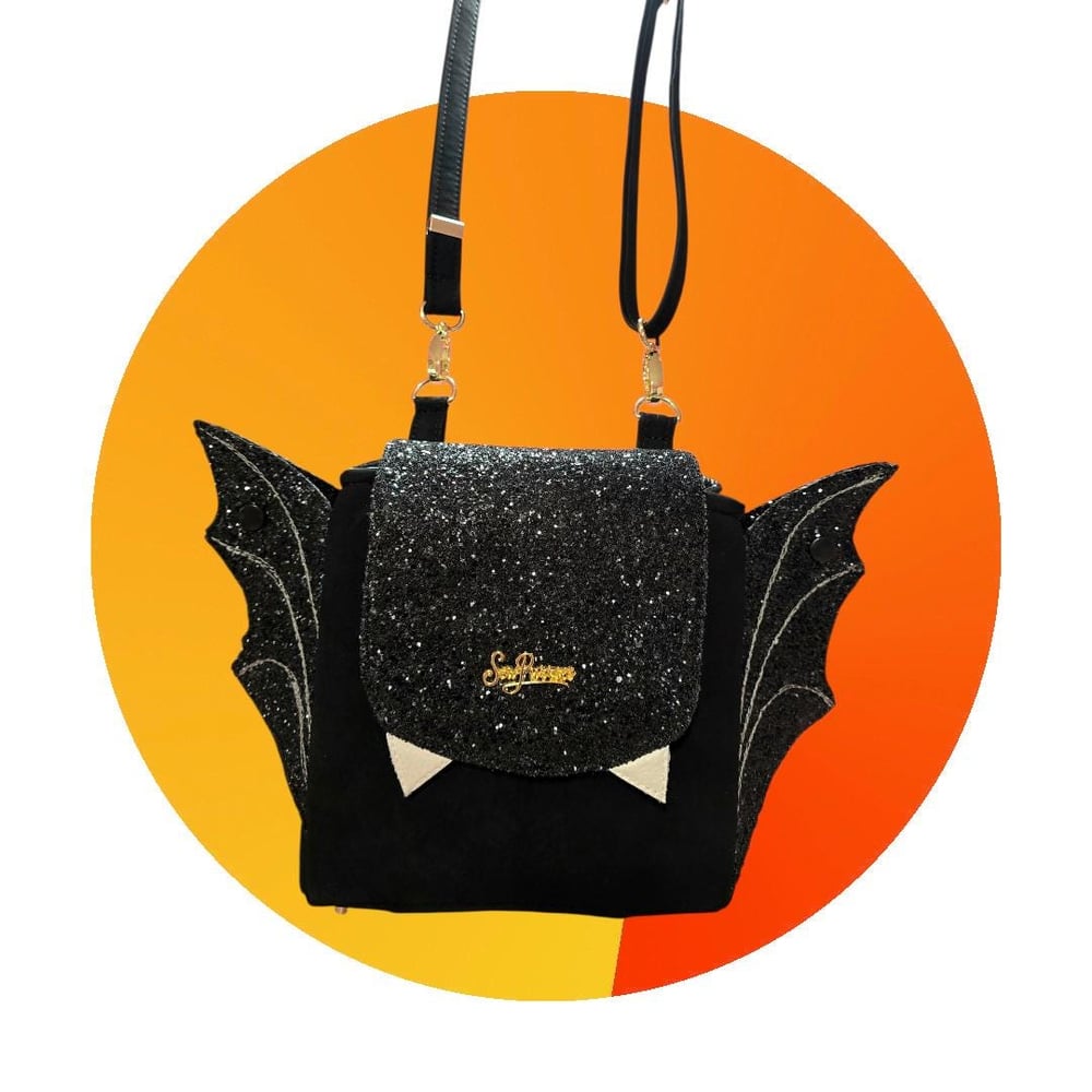 Image of Handmade bat shape crossbody bag, Halloween theme bag gifts for her