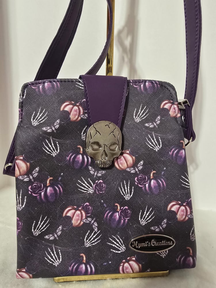 Image of Halloween Crossbody Bag: Faux Leather Skull Purse