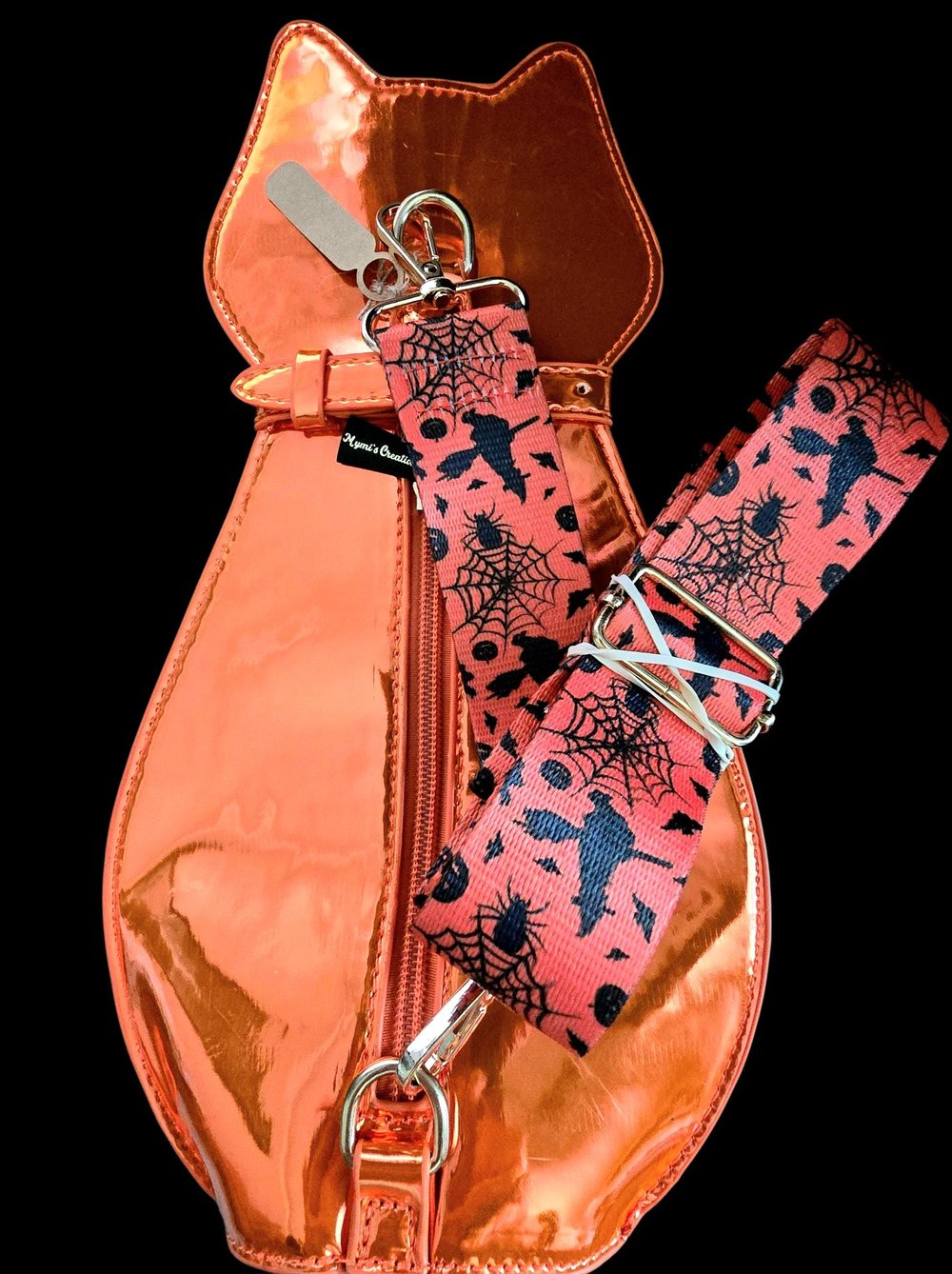 Image of handmade crossbody bag cat inspired special gift Halloween