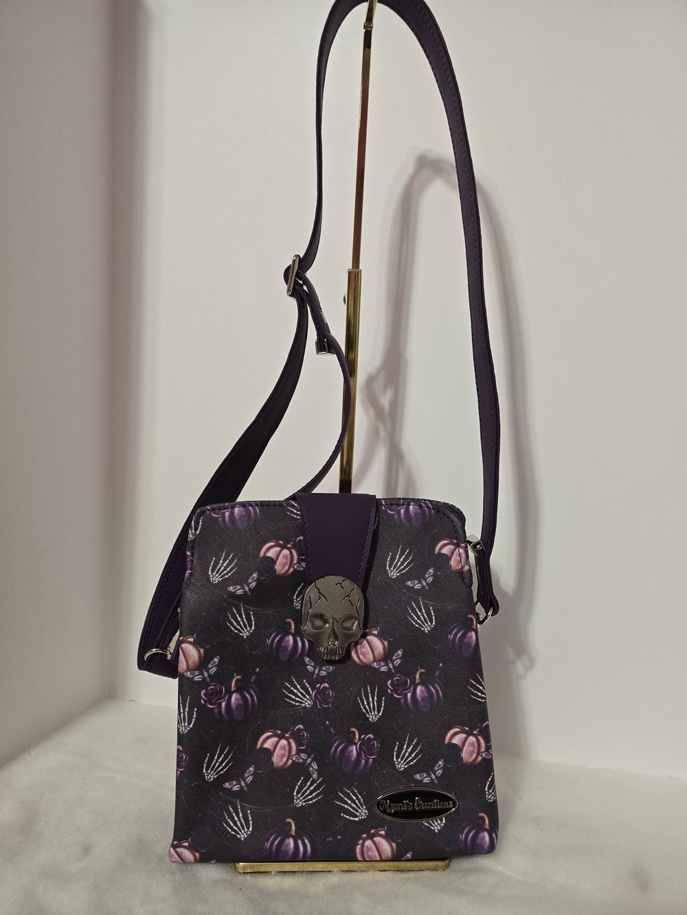 Image of Halloween Crossbody Bag: Faux Leather Skull Purse