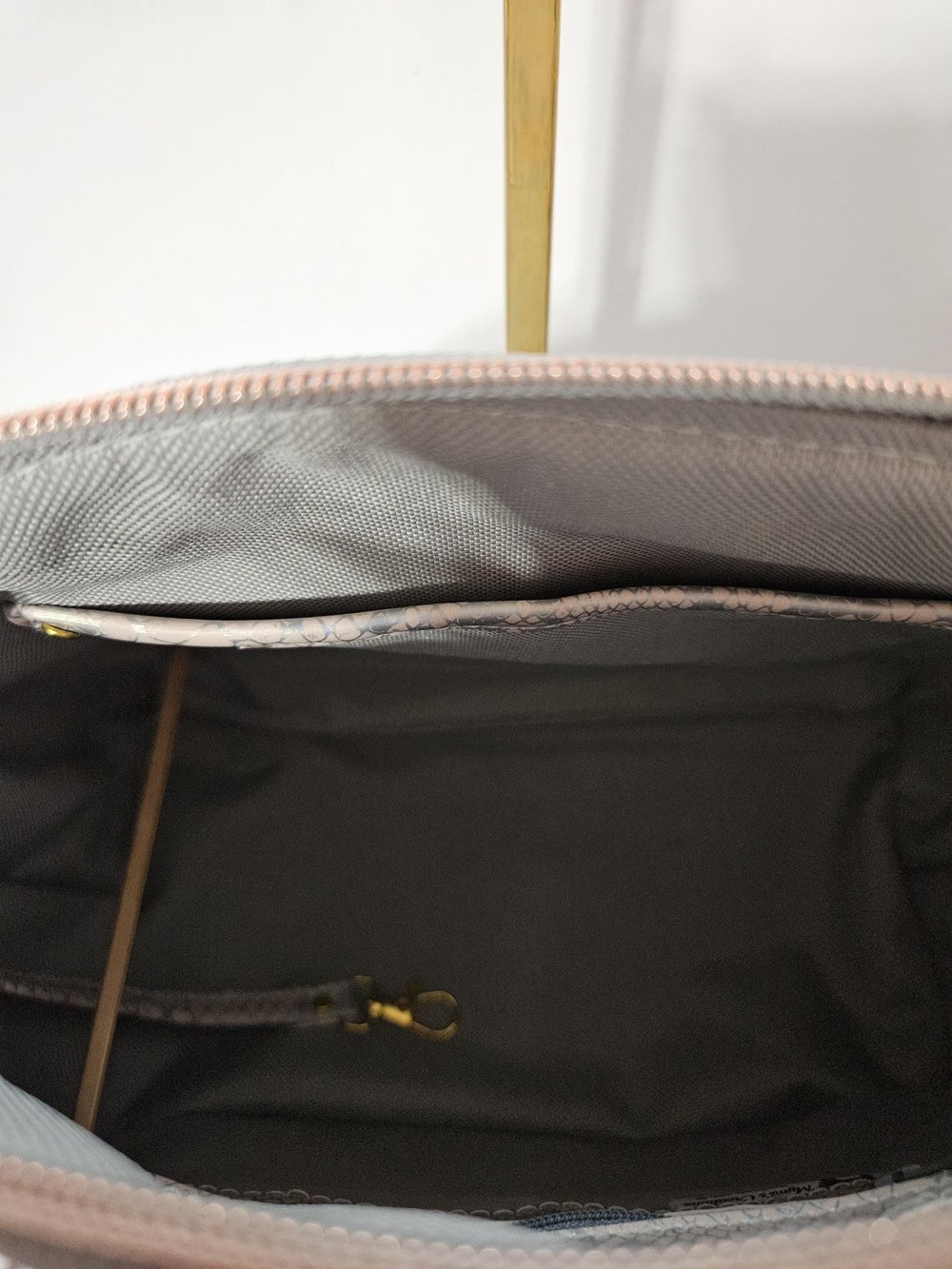 Image of Handmade Silver Snakeskin Crossbody Tote: Faux Leather Shoulder Bag