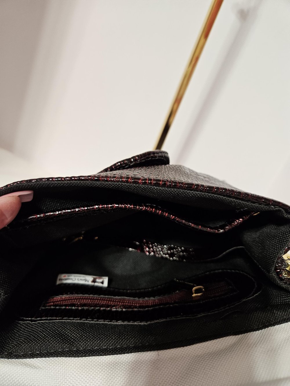 Image of Handcrafted burgundy crossbody bag purse ecofriendly leather