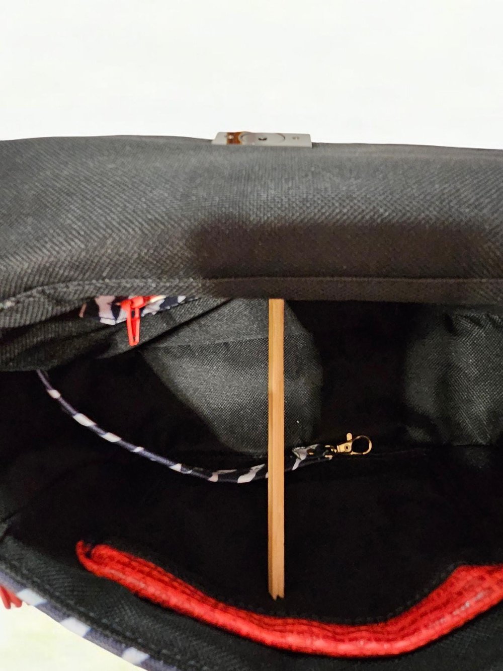 Image of Handmade Zebra Print Crossbody Bag: Red Flap Purse.