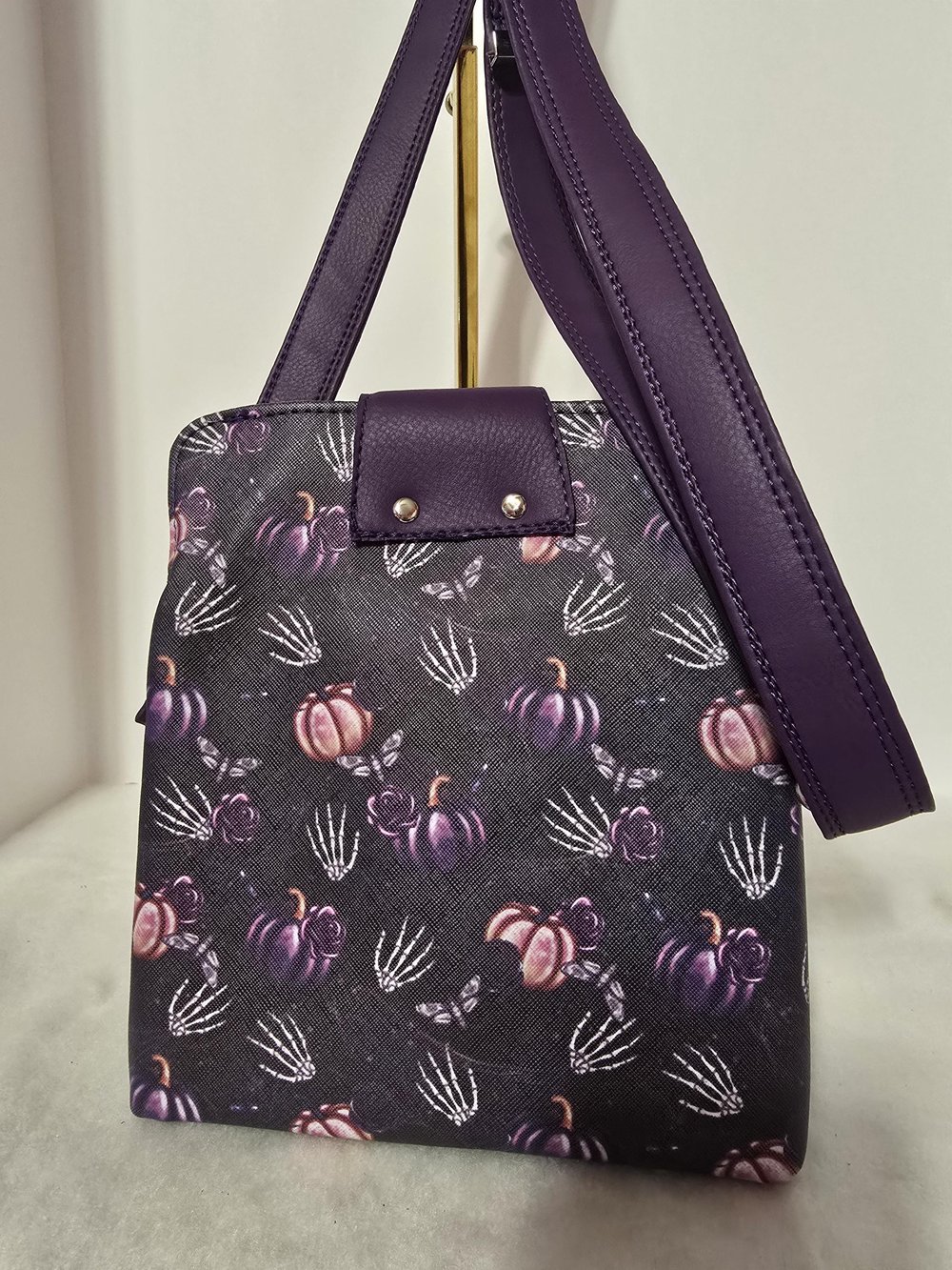 Image of Halloween Crossbody Bag: Faux Leather Skull Purse