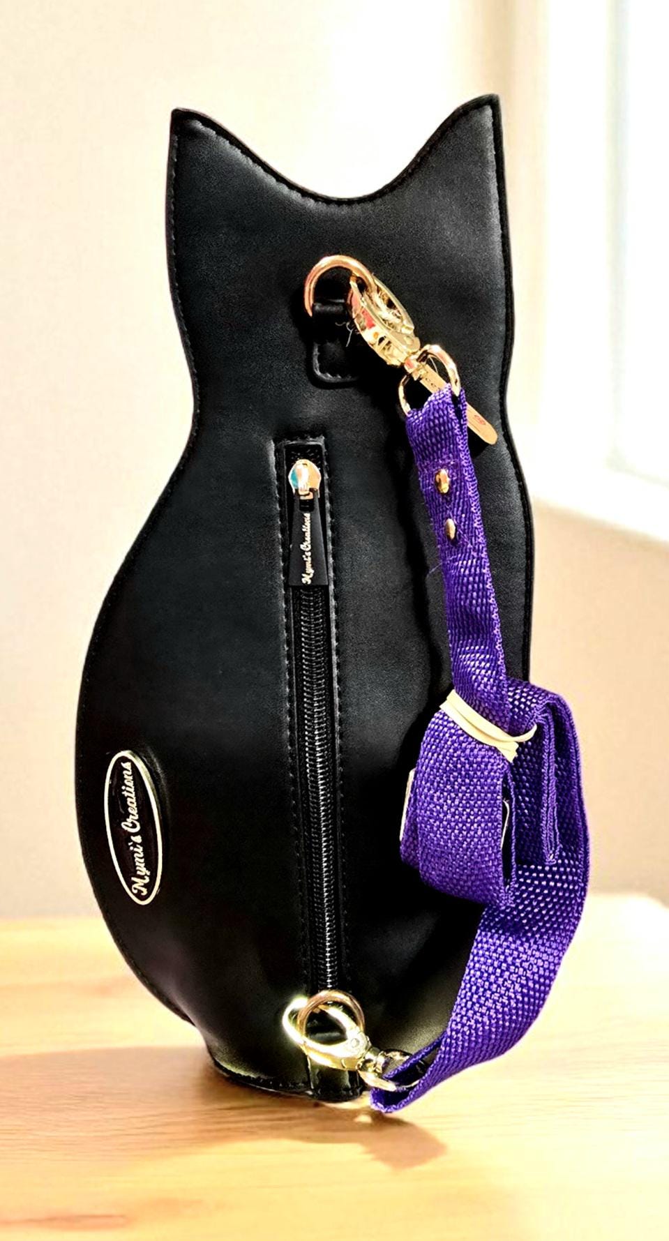 Image of handmade crossbody bag cat inspired special gift Halloween