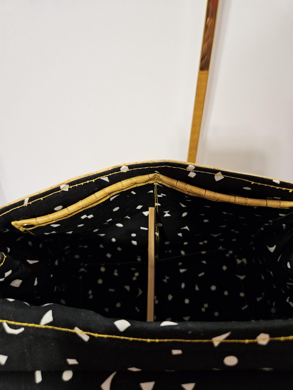 Image of Handmade yellow basket weave crossbody bag purse gifts for her faux leather Mother's day