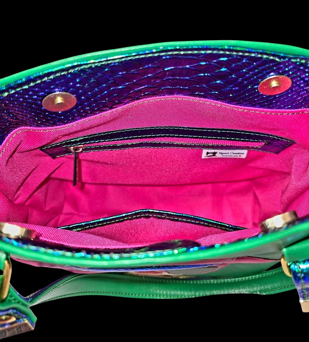 Image of Handmade Avatar Applique Tote Bag: Large Faux Leather Shoulder Bag