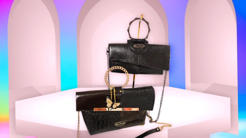 Image of Handmade Faux Leather Clutch Bag: Two Sizes