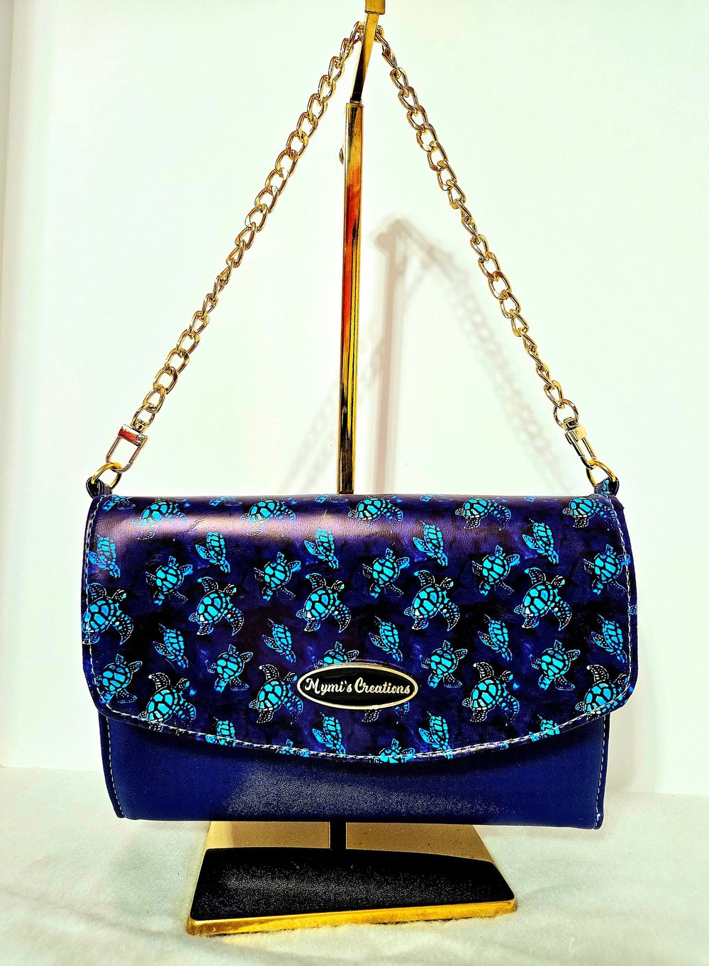 Image of Embroidered Faux Leather Crossbody Bag: Handmade Money Organizer