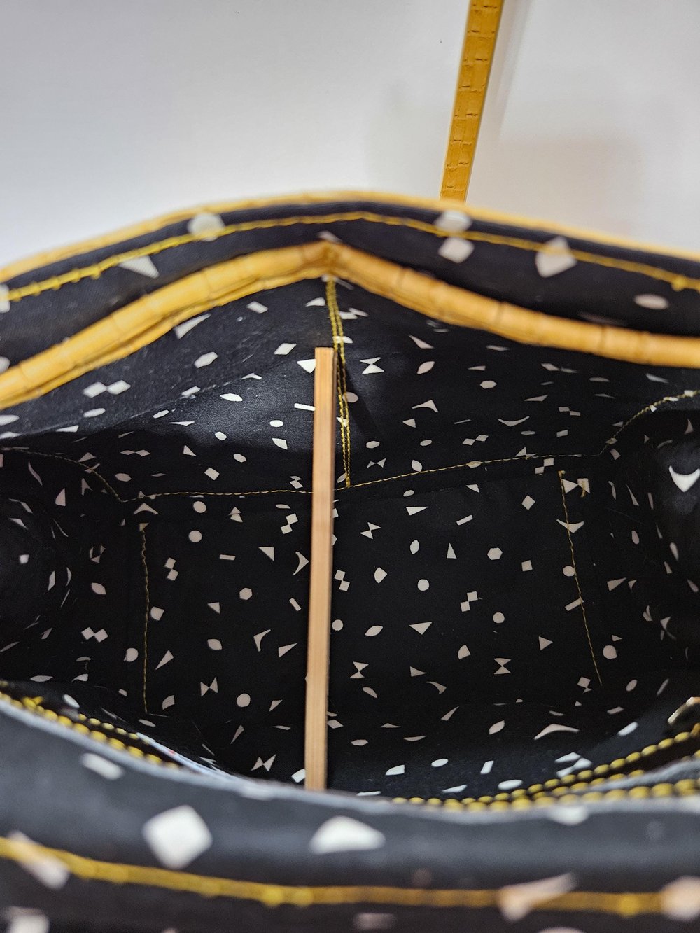 Image of Handmade yellow basket weave crossbody bag purse gifts for her faux leather Mother's day