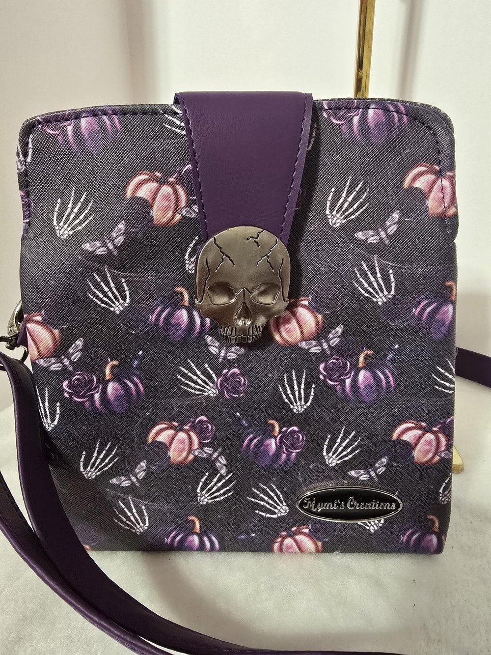 Image of Halloween Crossbody Bag: Faux Leather Skull Purse
