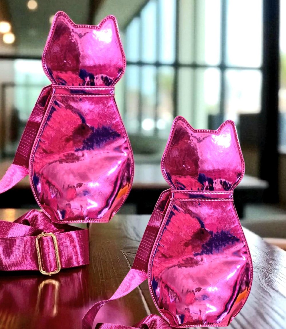 Image of handmade crossbody bag cat inspired special gift Halloween