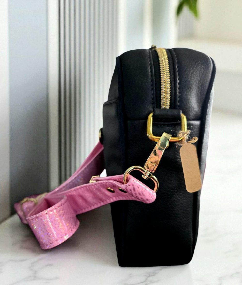 Image of Scream Mask Crossbody Bag: Pink Faux Leather Halloween Purse