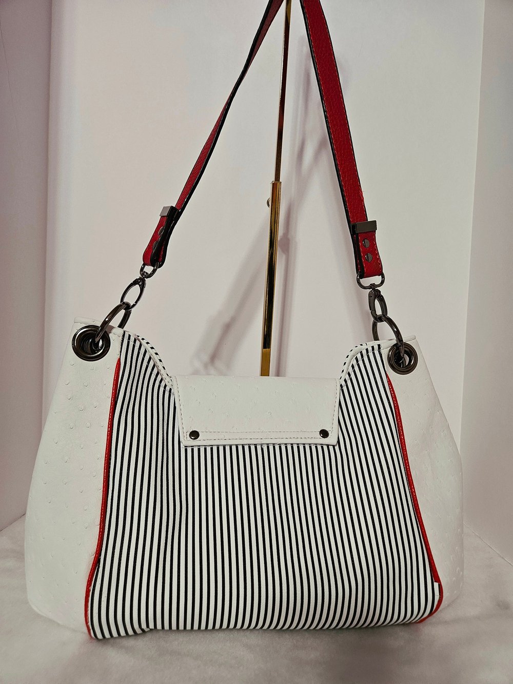 Image of Handmade Purple Faux Leather Crossbody Bag: Waterproof Canvas Lining