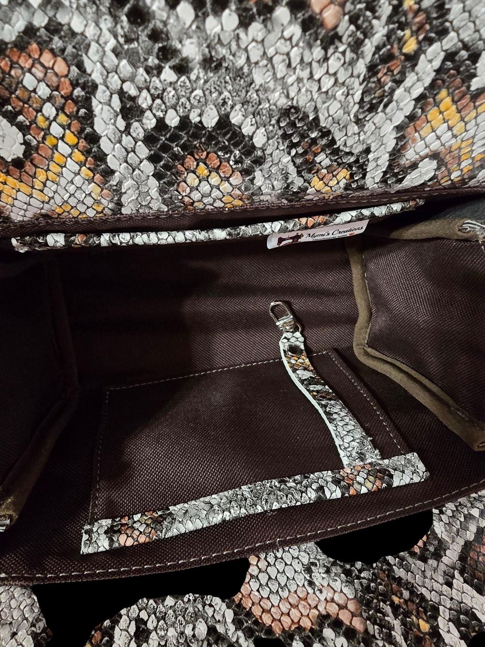 Image of Handmade Boxy Crossbody Bag: Bright Print Canvas with Cork Accents