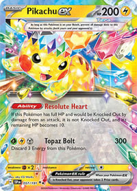 Pikachu ex - 057/191 - SV08: Surging Sparks - Near Mint