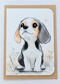 Beagle Puppy Individual Greeting Card