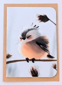 Chubby Bird with Eyes Closed Individual Greeting Card