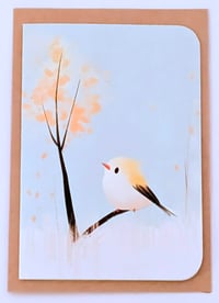 Yellow Bird on Tree Branch Individual Greeting Card