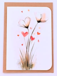 Flowers and Hearts Individual Greeting Card