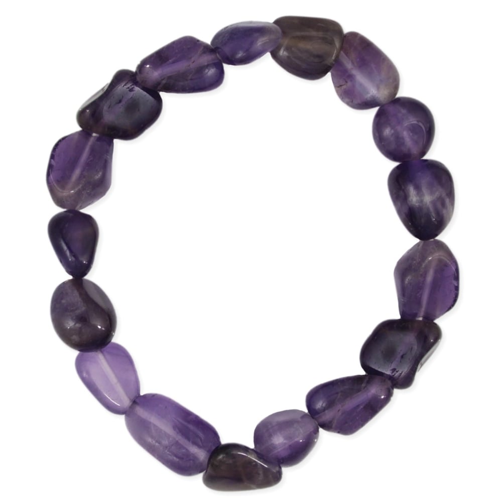 Image of Tumbled Amethyst and Stone Stretch Bracelet
