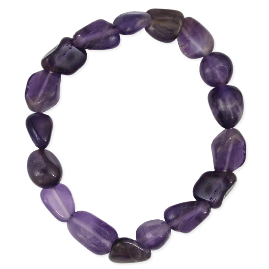 Image of Tumbled Amethyst and Stone Stretch Bracelet