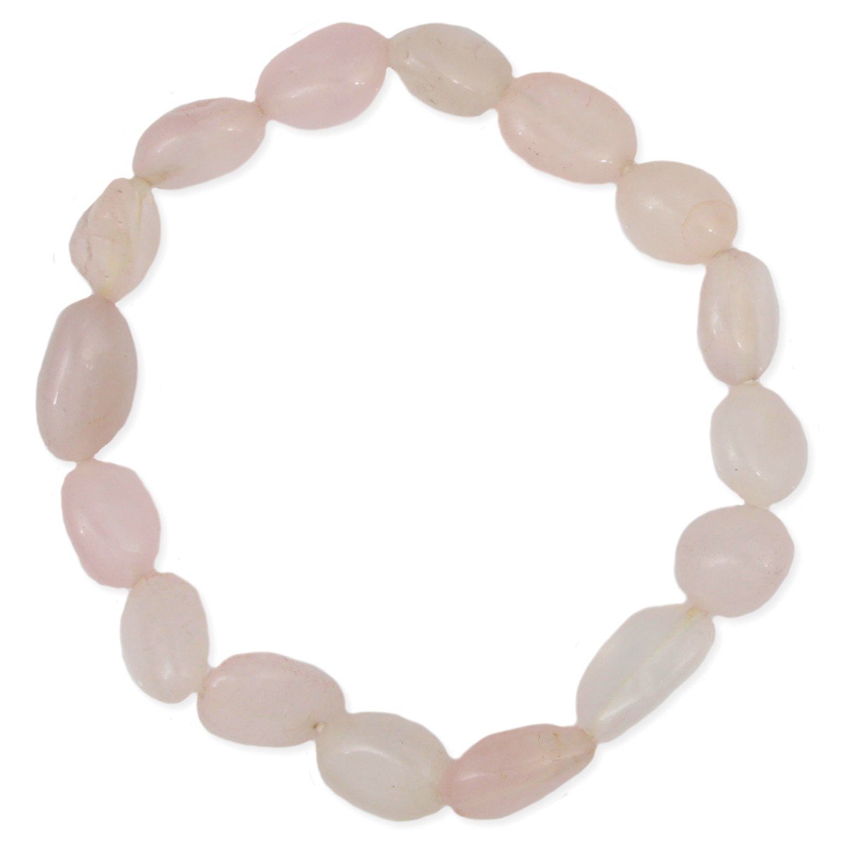 Image of Tumbled Rose Quartz Stone Stretch Bracelet
