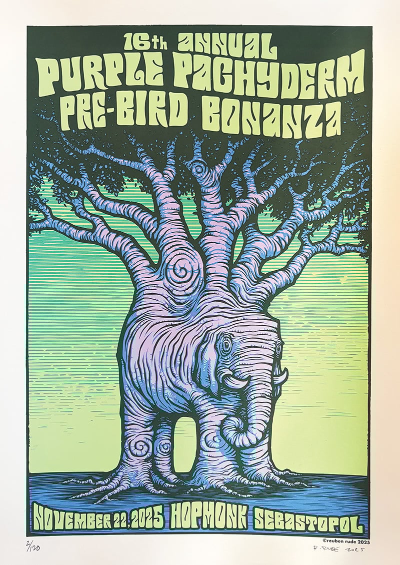 16TH ANNUAL PURPLE PACHYDERM PARTY POSTER -NOR CAL, 2024 - REG  EDITION