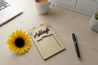 Image 2 of Kustom Engraved Wood Notepad Holder 