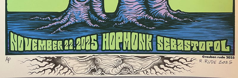 6TH ANNUAL PURPLE PACHYDERM PARTY POSTER -NOR CAL, 2024 - AP DOODLED #4