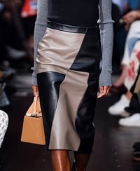 Image 2 of Deep Grey Block PU Leather Skirt