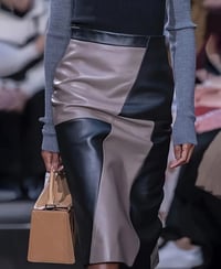 Image 1 of Deep Grey Block PU Leather Skirt