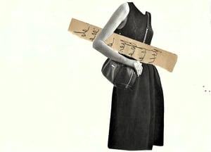 Image of A4 Art Print - "La baguette" - Hand-crafted collage reproduction.