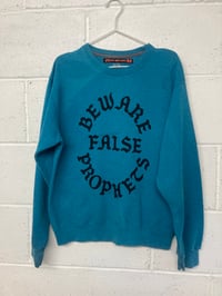 Image 1 of Beware False Prophets, teal L (21"P2P, 26"S2H, 31.5"C2C) 