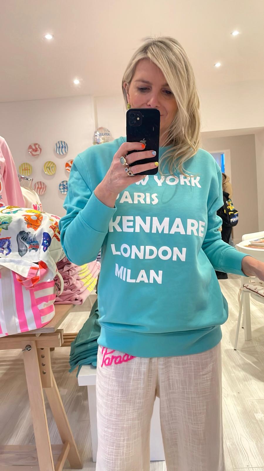 Image of Kenmare Sea Green Slogan Sweatshirt