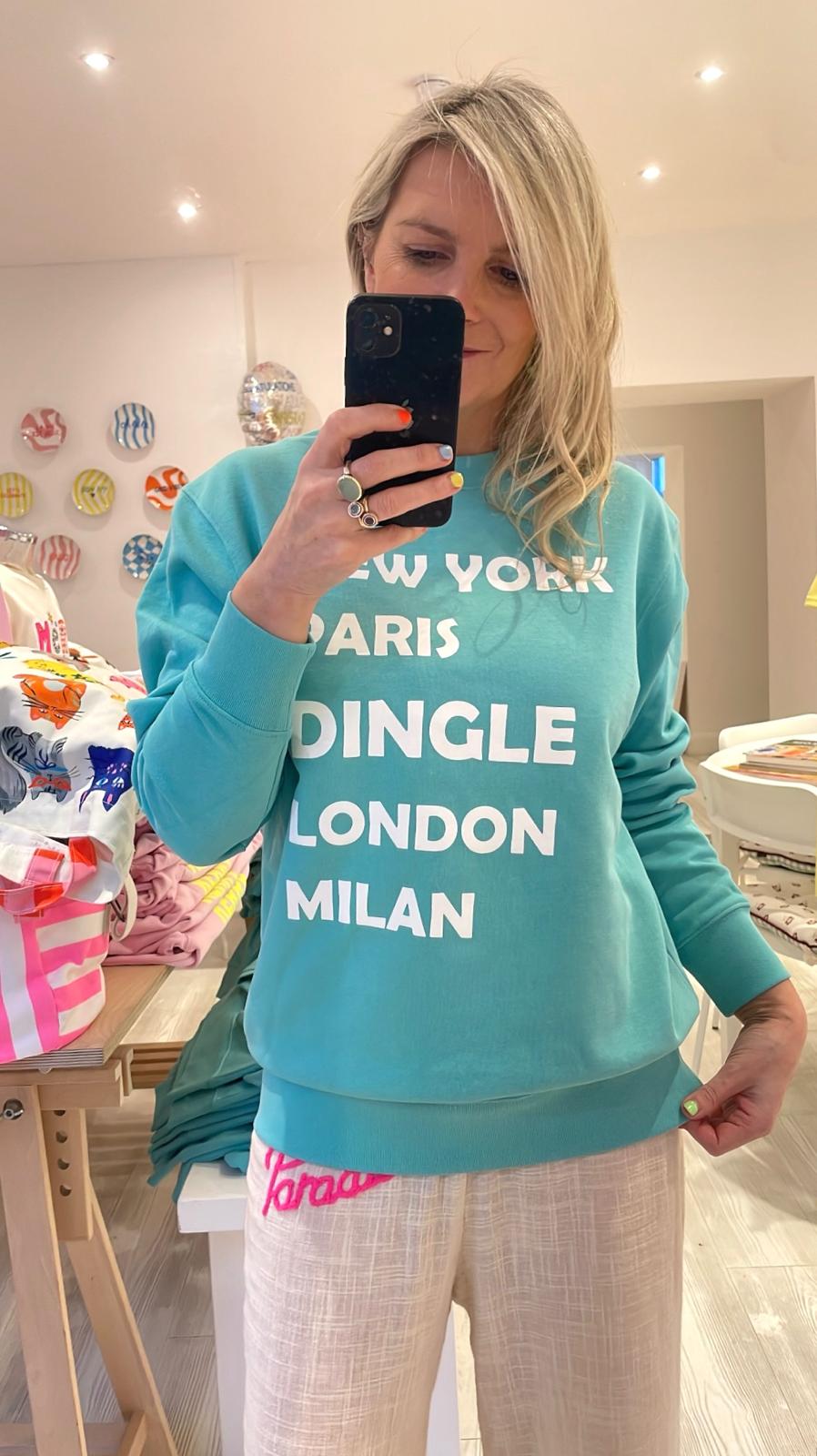Image of Dingle Sea Green Slogan Sweatshirt