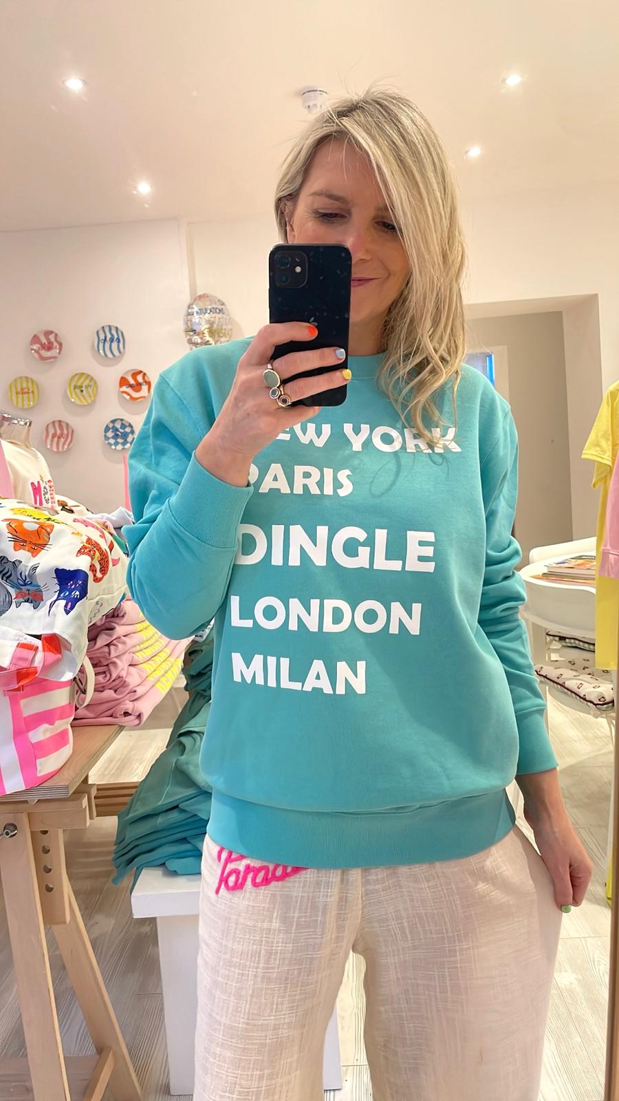 Image of Dingle Sea Green Slogan Sweatshirt