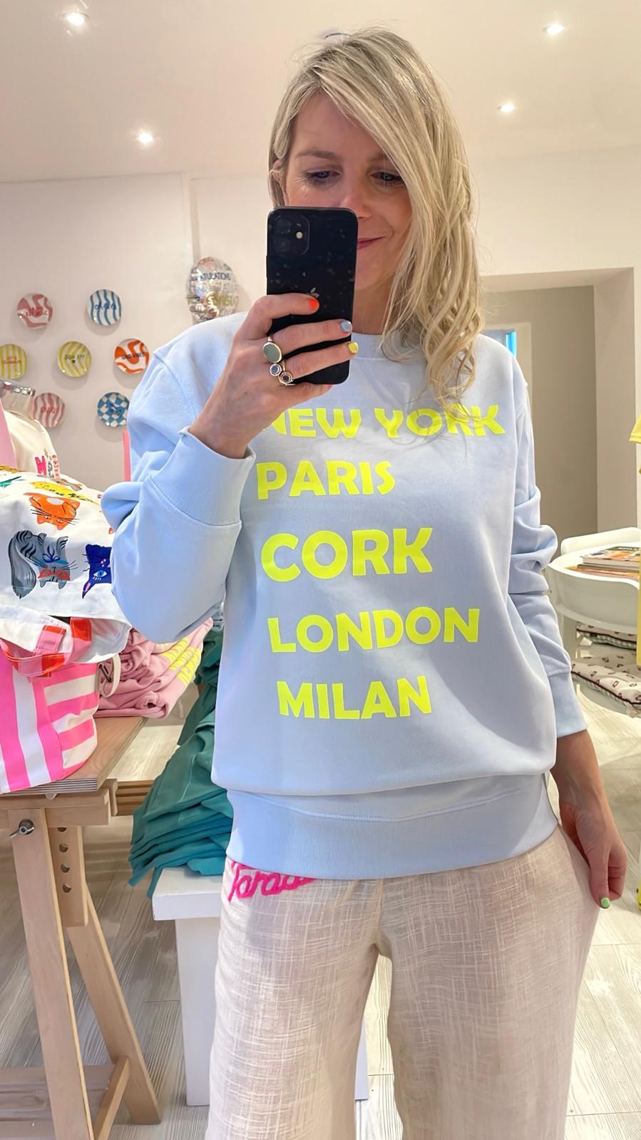 Image of Cork Light Blue Slogan Sweatshirt